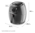 Air fryer Fritadeira Sem Óleo Elétrica Electrolux 6,5L Family Cesto Removível Com Timer 1700W de potência EAF50 Grafite Efficient Por Rita Lobo