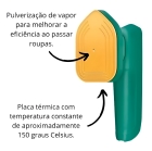 Mini Ferro De Passar Portátil Para Viagem Cabe Mala Roupa Cor Verde