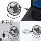 Mini Ventilador Usb De Mesa Portátil Para Pc Notebook Cor da estrutura Preto Cor das pás Alumínio Diâmetro 15 cm Quantidade de pás 4