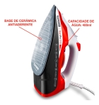 Ferro De Passar A Vapor Telefunken Steam Pro 2200 Verm Cor Vermelho