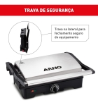 Grill Arno Dual Inox com abertura de 180° GNOX
