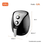 Mondial AF-30-I fritadeira elétrica air fryer sem óleo 3,5L cor preto e inox