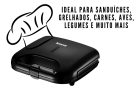 Sanduicheira Grill 750w Amvox Ams 370 Antiaderente Cor Preto
