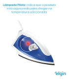 Ferro Passar Roupa A Seco Antiaderente Force Plus Elgin Cor Branco/Azul