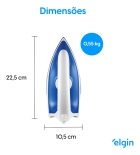 Ferro Passar Roupa A Seco Antiaderente Force Plus Elgin Cor Branco/Azul