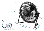 Mini Ventilador Usb Portátil - Ultra Silencioso - Dolce Home Estrutura Preto
