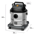 Aspirador água pó Electrolux função sopro compacto liquidos quimicos inox 1800W 20L total 15L util protetor termico GT20i
