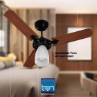 Ventilador De Teto Marbella 3 Pás Em Verniz New Preto 130w Linha Silver 51.01-0856