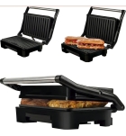 Grill Elétrico Mallory Asteria Compact Preto Inox - Cor Inox/Preto