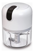 Triturador De Alho Processador Elétrico Usb 3 Lâminas Cor Branco