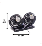 Mini Ventilador Painel Caminhão Carro 12v Rotação 360 Diâmetro 10 Cm