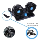 Mini Ventilador Painel Caminhão Carro 12v Rotação 360 Diâmetro 10 Cm