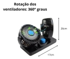 Mini Ventilador Painel Caminhão Carro 12v Rotação 360 Diâmetro 10 Cm