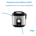 Panela de Arroz Elétrica Elgin 5 Xícaras 1 Litro 400W