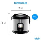 Panela de Arroz Elétrica Elgin 5 Xícaras 1 Litro 400W