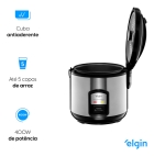 Panela de Arroz Elétrica Elgin 5 Xícaras 1 Litro 400W