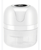 Mini Processador Alimento Triturador Alho El&eacute;trico Usb 250ml Cor Branco