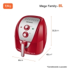 Fritadeira Sem Óleo Air Fryer 8L Mondial 1900W - AFN-80-RI