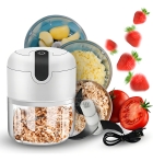 Mini Moedor Elétrico Alho Cebola Sem Fio Usb Processador Cor Branco 110V/220V