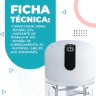Mini Moedor Elétrico Alho Cebola Sem Fio Usb Processador Cor Branco 110V/220V