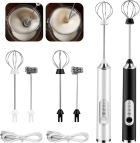 Mini Mixer 2 Em 1 Eletrico Misturador De Bebida Espuma Leite Cor Branca