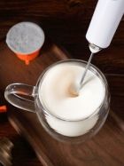 Mini Mixer 2 Em 1 Eletrico Misturador De Bebida Espuma Leite Cor Branca