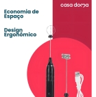 Mini Mixer 2 Em 1 Eletrico Misturador De Bebida Espuma Leite Cor Branca