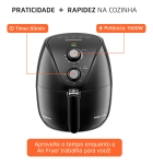 Fritadeira El&eacute;trica Ar Af-35-bf Air Fryer 3,5l Preta Mondial