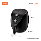 Fritadeira El&eacute;trica Ar Af-35-bf Air Fryer 3,5l Preta Mondial