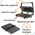 Grill e Sanduicheira Press Grill Gourmet Ceramic Inox Tostex Preto BK-GRL750-220 Bak 750W