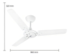 Ventilador De Teto Branco Tron Eco San Casa Aparta Diâmetro 96 Cm Frequência 0 Material Das Pás 0 Quantidade De Pás 3