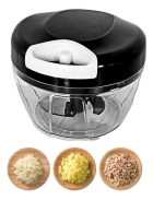 Mini Processador E Triturador De Alimentos Alho Cebola 500ml Cor Preto