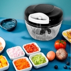 Mini Processador E Triturador De Alimentos Alho Cebola 500ml Cor Preto