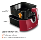 Fritadeira Sem &Oacute;leo Air Fryer 6L Mondial 1900W - AFN-60-RI cor Vermelho/Inox