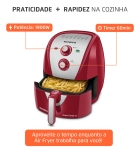 Fritadeira Sem &Oacute;leo Air Fryer 6L Mondial 1900W - AFN-60-RI cor Vermelho/Inox