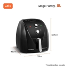 Fritadeira Sem Óleo Air Fryer 8L, Mondial, 1900W - AFN-80-FB