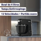 Batedeira Planetária Black 12 Velocidade Obat640 Oster 850w Cor Preto/Inox