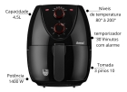 Fritadeira Air Fryer 4,5l Potente 1400w Amvox Arf 1205 Cor Preto