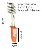 Aquecedor Água Ebulidor Elétrico Portátil 1000w Cor Laranja