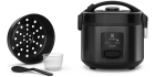 Panela Elétrica Electrolux vapor arroz capacidade 2L 6 Xícaras 2 em 1 timer panela antiaderente tampa com visor transparente ERC10 inox por Rita Lobo