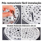 Base Para Cozimento A Vapor Cesto Cozinhar 28 Cm Redondo Cor Aço inox Frequência 0