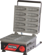 Croydon CRPP Máquina De Crepe No Palito Profissional 10 Cavidades Cor Inox Preto Vermelho