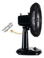 Ventilador De Mesa 30cm Turbo Preto/bronze Ventimais Cor Da Estrutura Preto Cor Das Pás Bronze Material Das Pás Plástico Quantidade De Pás 6