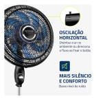 Ventilador De Coluna Super Turbo Mondial Vtx-40c-crystal 8 astas Diâmetro 40 cm