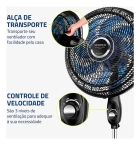Ventilador De Coluna Super Turbo Mondial Vtx-40c-crystal 8 astas Diâmetro 40 cm