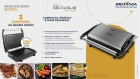 Sanduicheira el&eacute;trica Brit&acirc;nia Press Press BGR27I cor preto inox