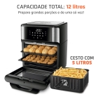 Fritadeira Air Fryer Forno Oven 12l Mondial Afo-12l-bi Preto/inox 2200w