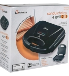 Sanduicheira Grill 2 Em 1 Lanche Chapa Tostex Misteira Belakaza 800w Cor Preto