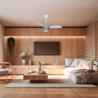 Ventilador Teto Mistral Inverter Ventisol 3 P&aacute;s C/ Controle Estrutura Branco P&aacute;s Branco Di&acirc;metro 90 cm Material das p&aacute;s Polipropileno