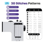 Máquina de costura portátil Wallecom para iniciantes com. Cor Preto e branco